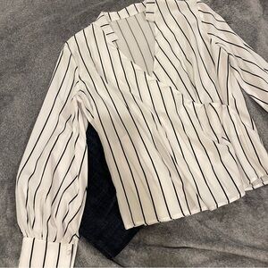 Striped V-Neck Blouse